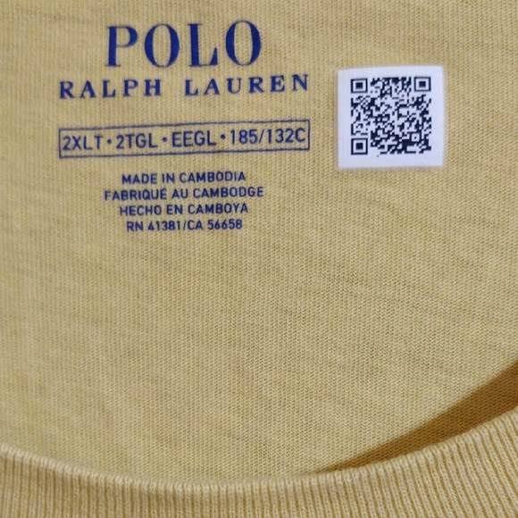 Polo by Ralph Lauren Soft And Comfortable Yellow Tee - Picture 3 of 4